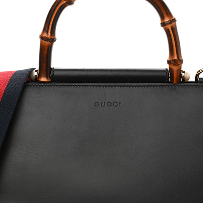 Gucci Nappa Bamboo Web Small Nymphaea Top Handle Bag Black 9 of 11