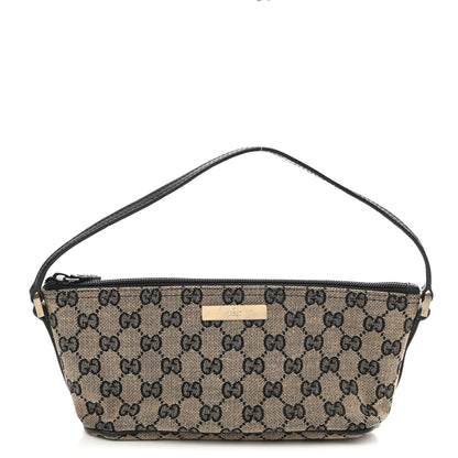 Gucci Monogram Web Boat Pochette Black 1 of 7