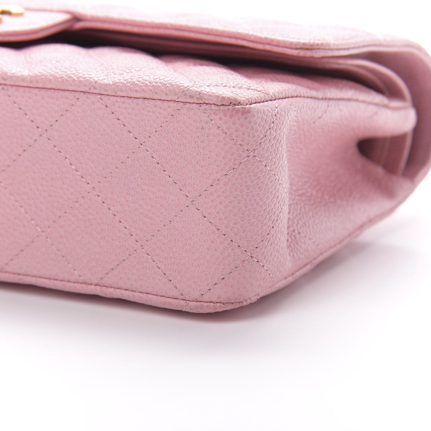 Caviar Quilted Medium Double Flap Pink