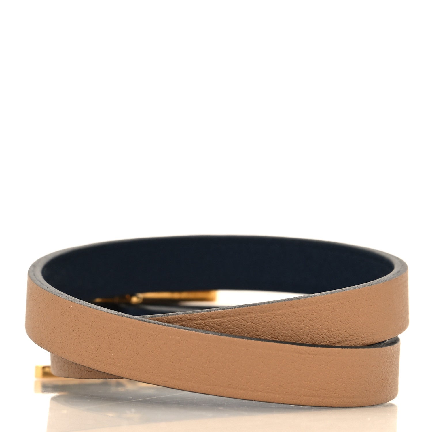 Hermes Swift Behapi Double Tour Bracelet T1 Bleu Encre Chai 3 of 4