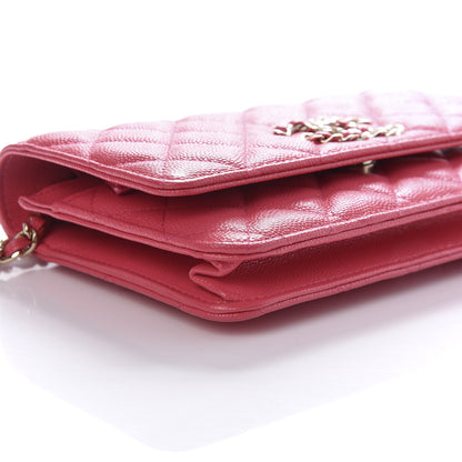 Chanel Caviar Quilted French New Wave Chain CC Wallet On Chain WOC Pink 9 of 12