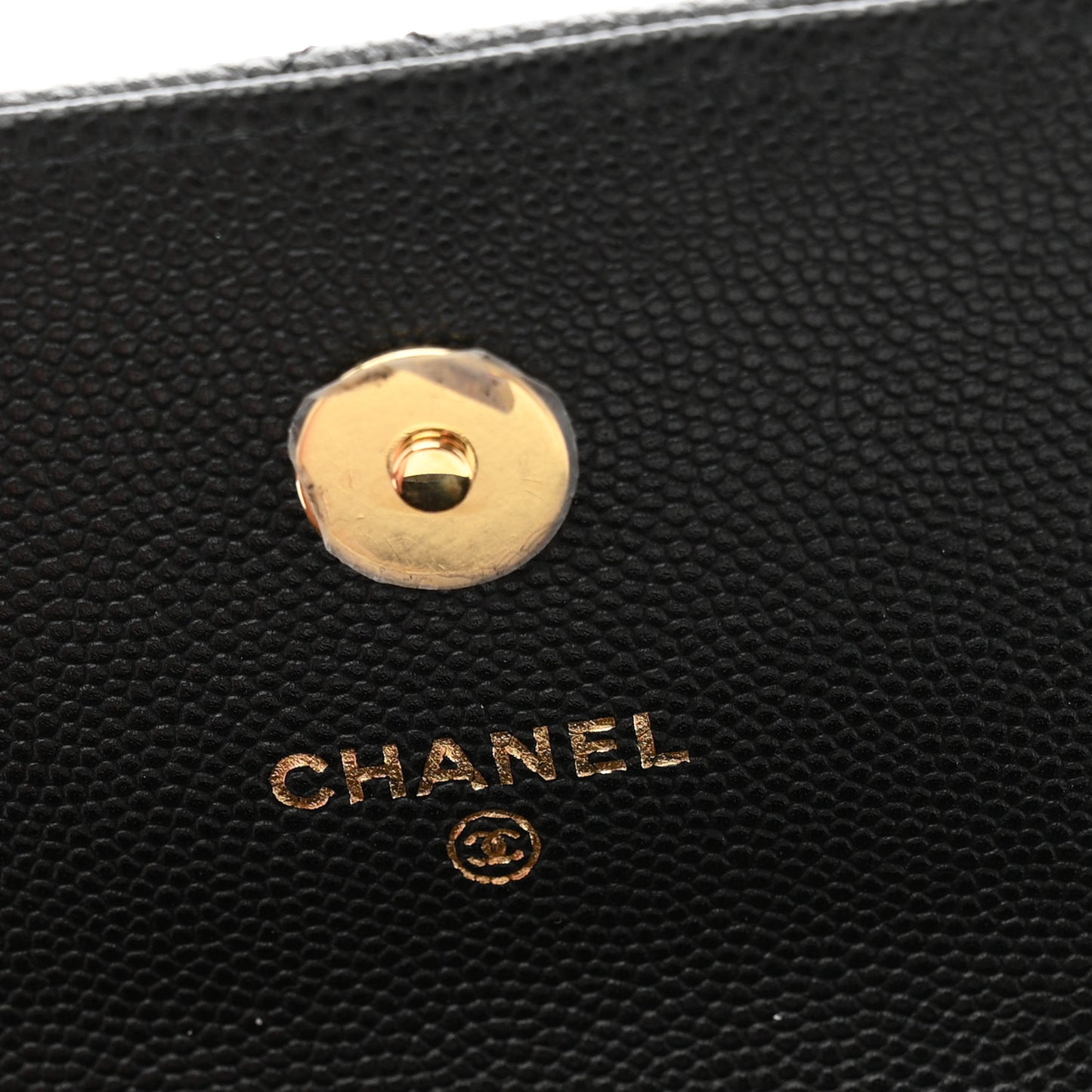 Caviar Quilted Enamel Coco Casino Flap Phone Holder With Chain Black