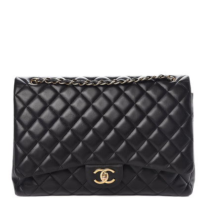 Chanel Lambskin Quilted Maxi Double Flap Black 2 of 19