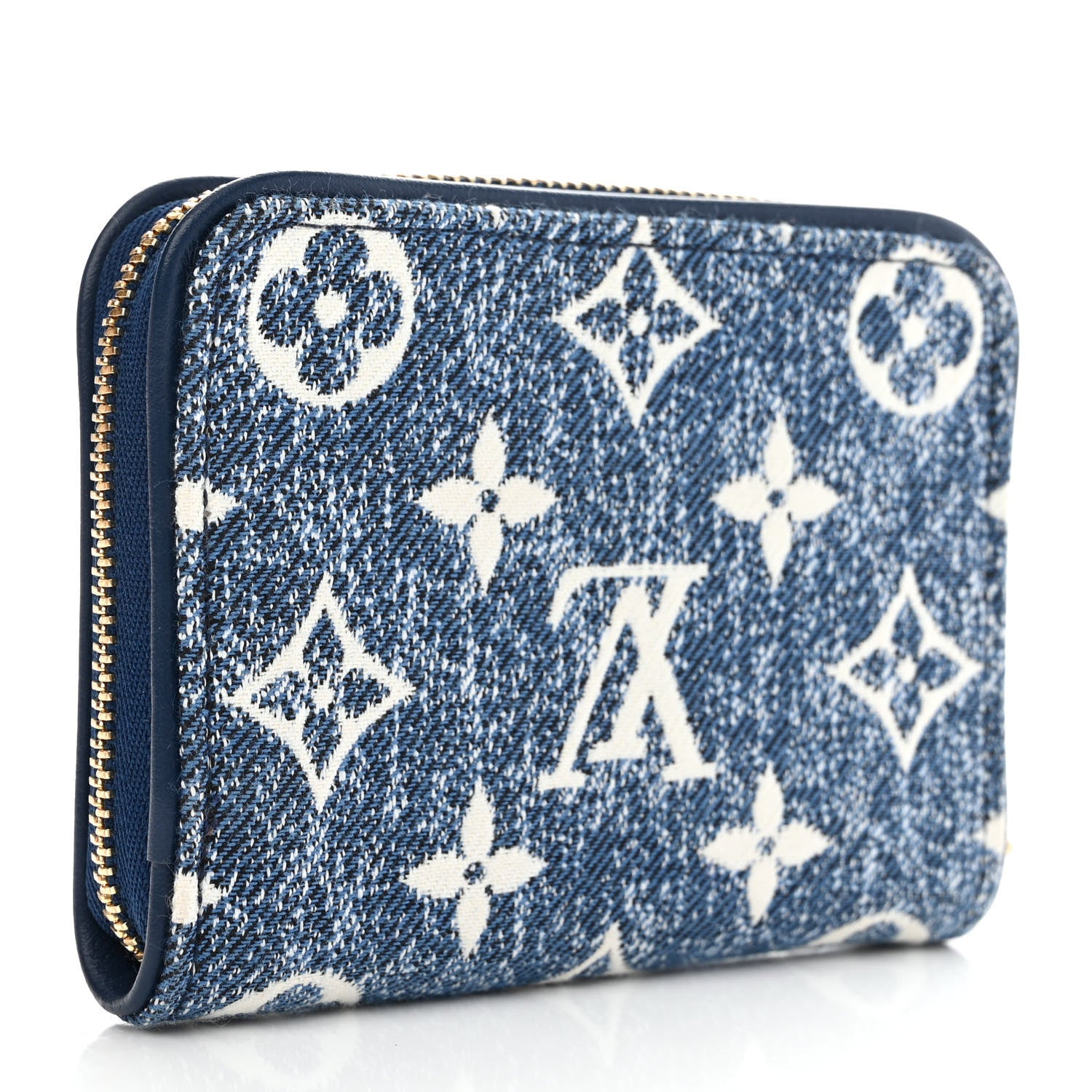 Louis Vuitton Denim Monogram Jacquard Zippy Coin Purse Bleu 3 of 7