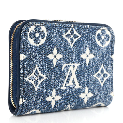Louis Vuitton Denim Monogram Jacquard Zippy Coin Purse Bleu 3 of 7