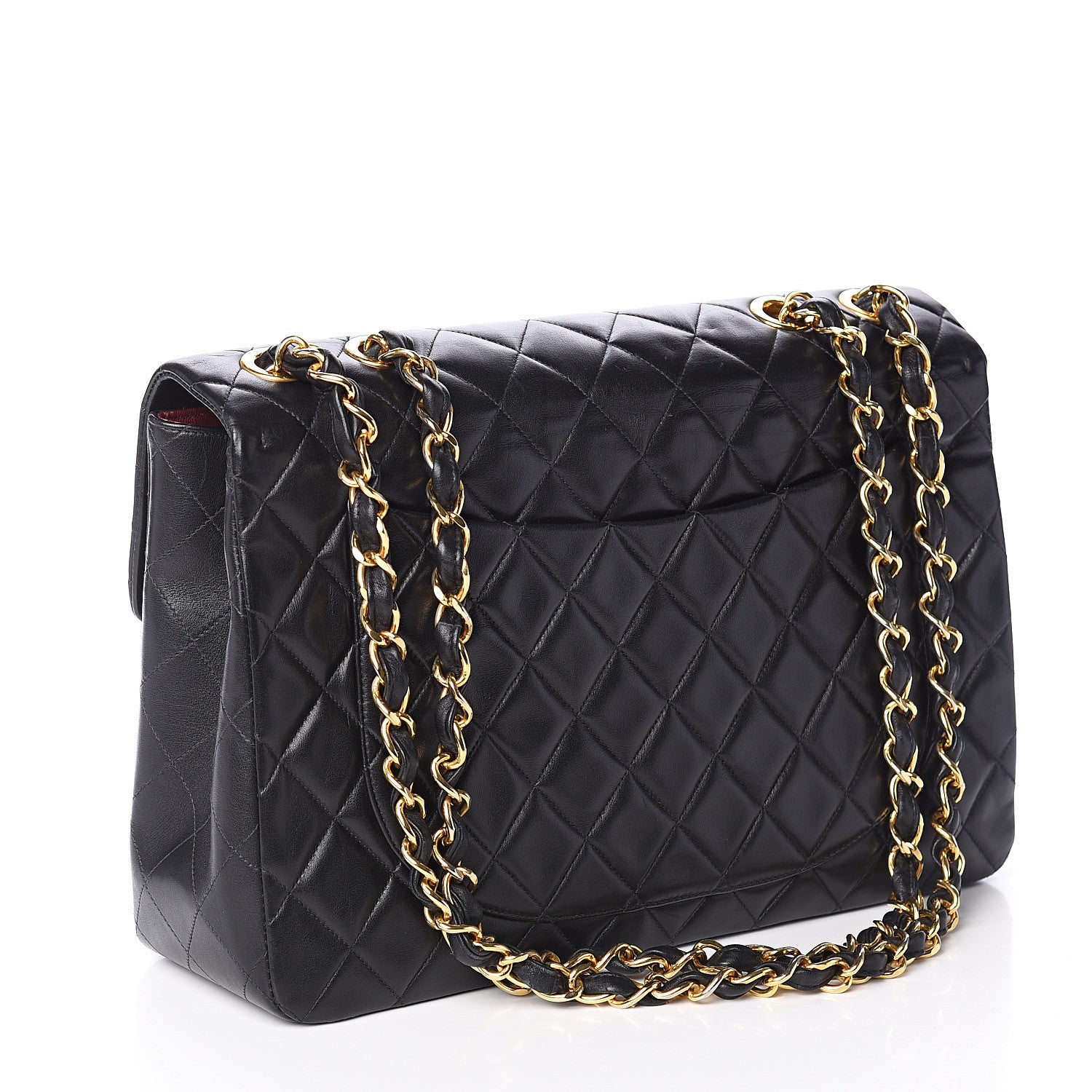 Chanel Lambskin Quilted XL Jumbo Single Flap Black 2 of 11