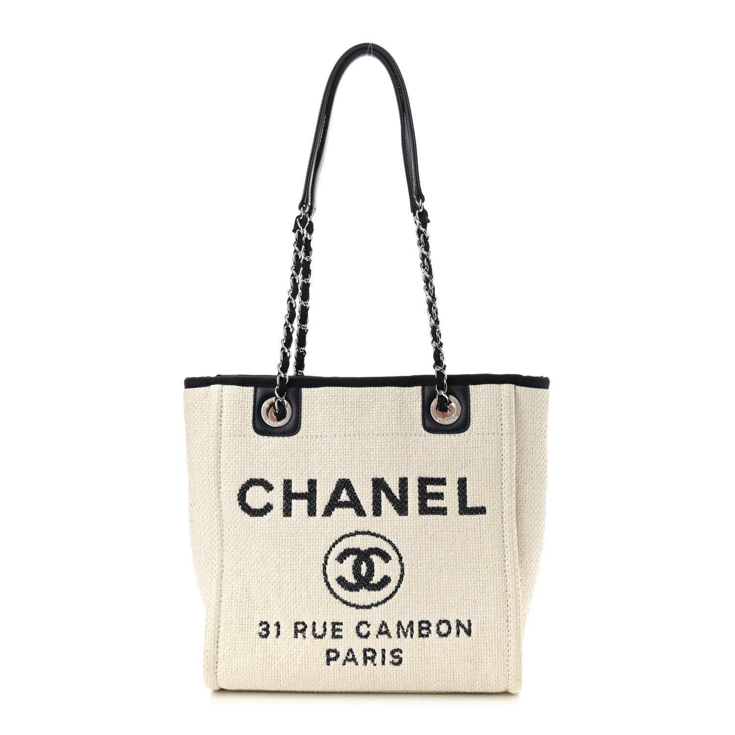 Chanel Mixed Fibers Mini Deauville Tote White 1 of 10