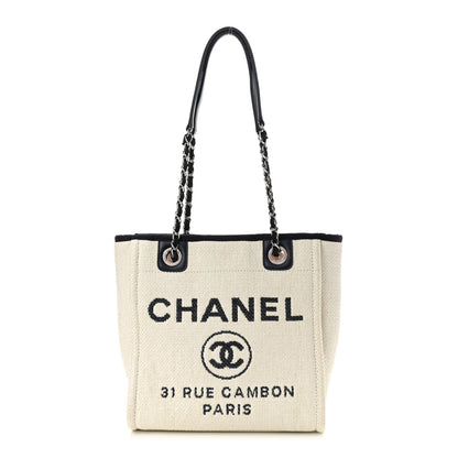 Chanel Mixed Fibers Mini Deauville Tote White 1 of 10