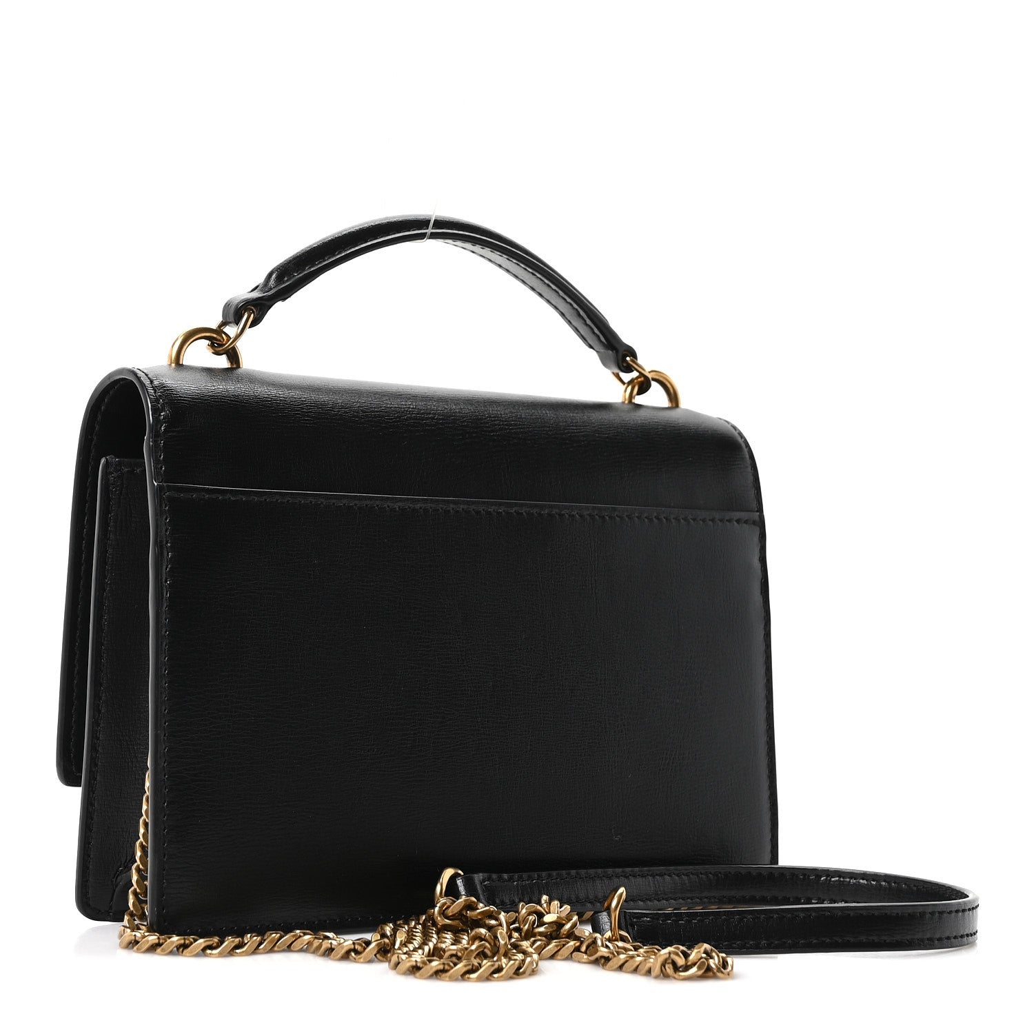 Saint Laurent Calfskin Monogram Sunset Chain Wallet Black 3 of 9