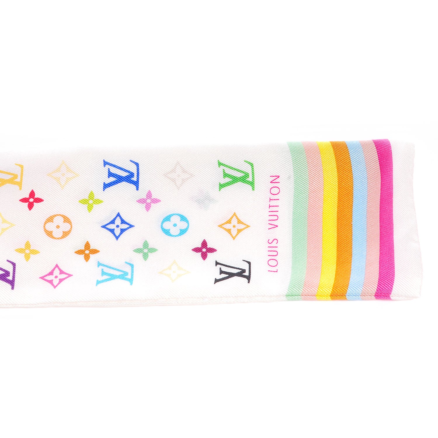 Louis Vuitton Silk Monogram Multicolor Bandeau White 3 of 5