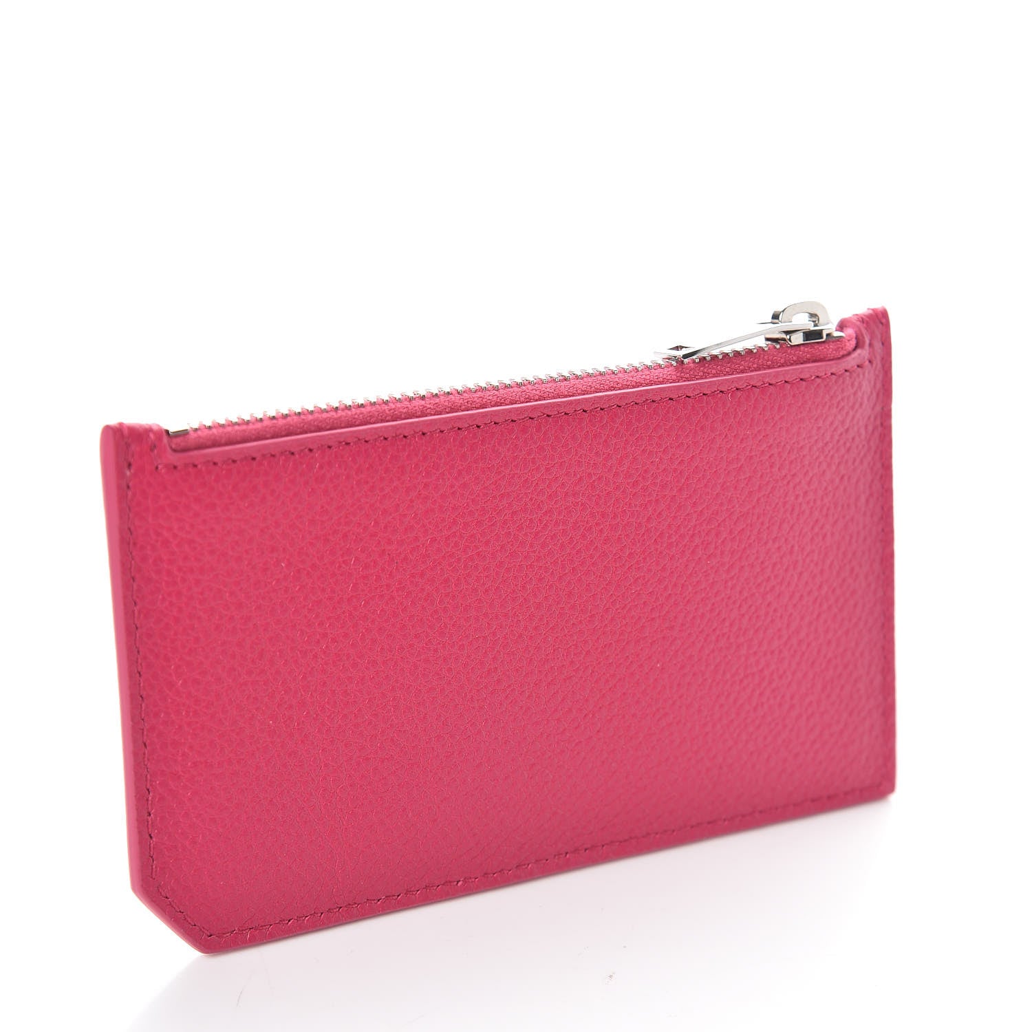 Saint Laurent Grained Calfskin 5 Fragments Zip Pouch Card Holder Bubblegum 3 of 7