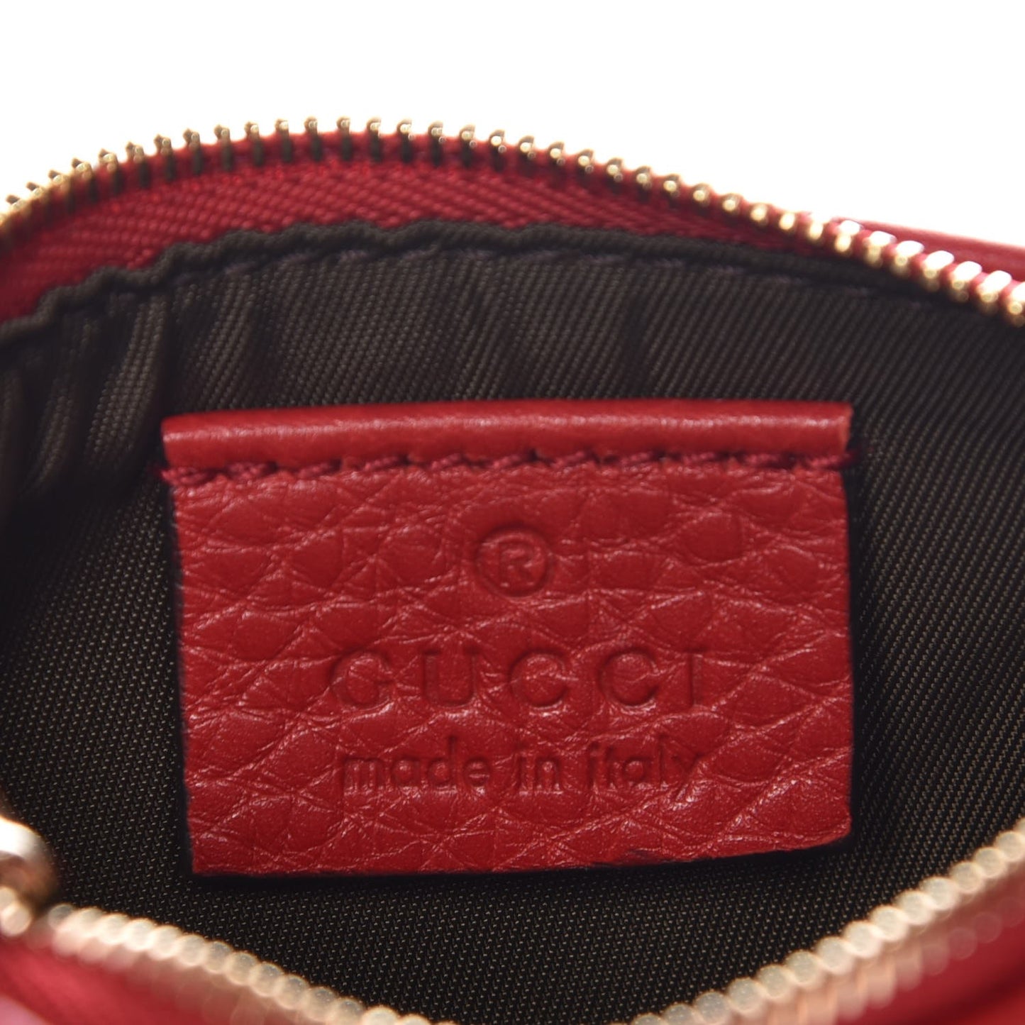Pebbled Calfskin Soho Key Case Red