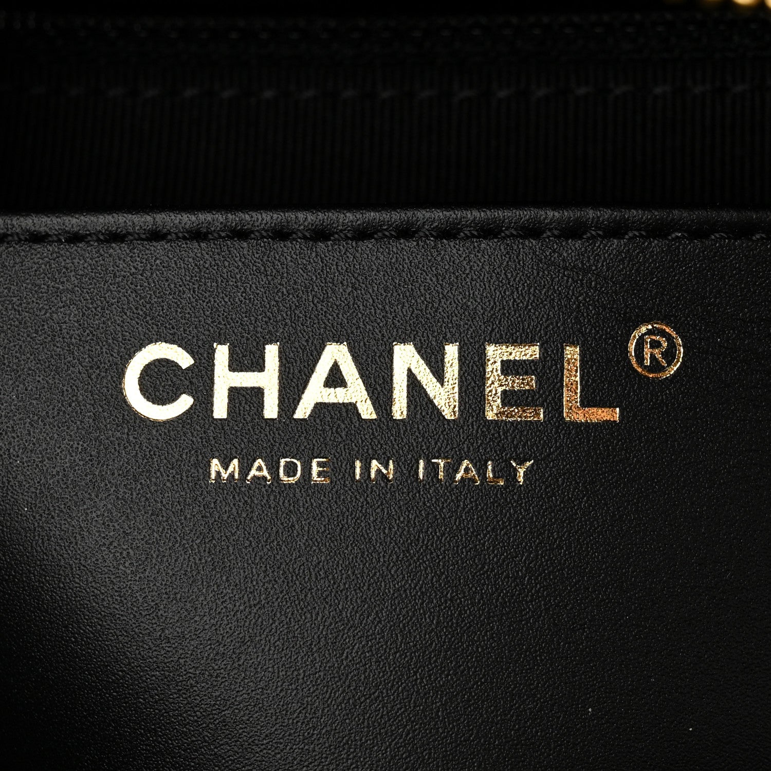 Chanel Caviar Quilted CC Small Top Handle Vanity Case Black 6 of 12