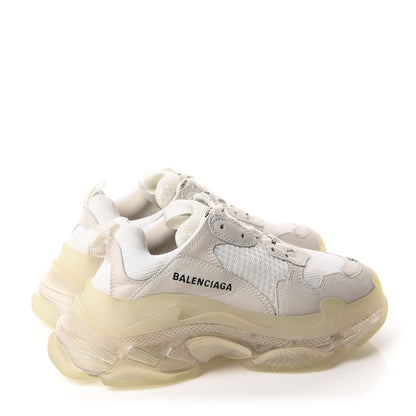Balenciaga Fabric Mesh Clear Sole Womens Triple S Sneakers 37 White 4 of 9