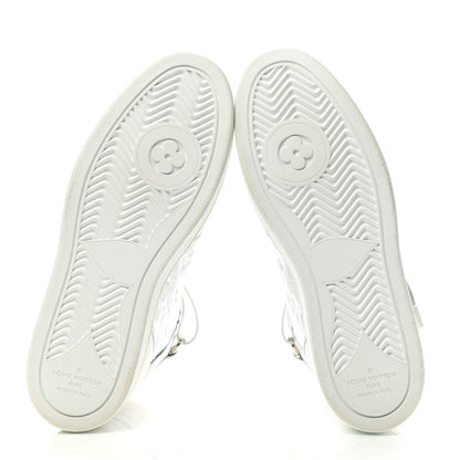 Louis Vuitton Metallic Calfskin Embossed Monogram Boombox Sneakers 39 White Silver 5 of 10