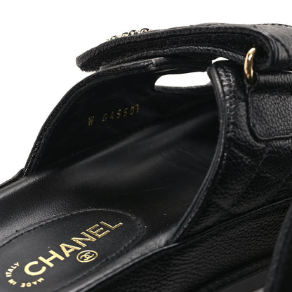 Chanel Grained Calfskin Velcro Dad Sandals 35 Black 9 of 11