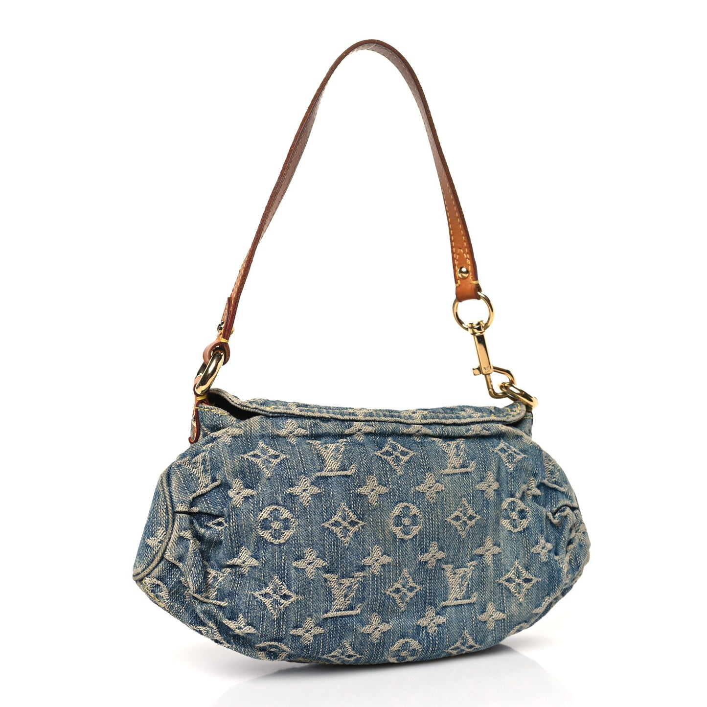 Monogram Denim Mini Pleaty Blue