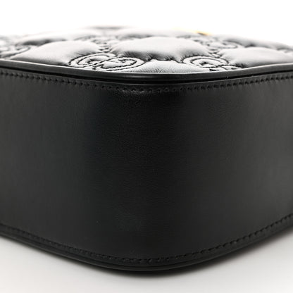 Gucci Calfskin GG Matelasse Shoulder Bag Black Natural 11 of 11