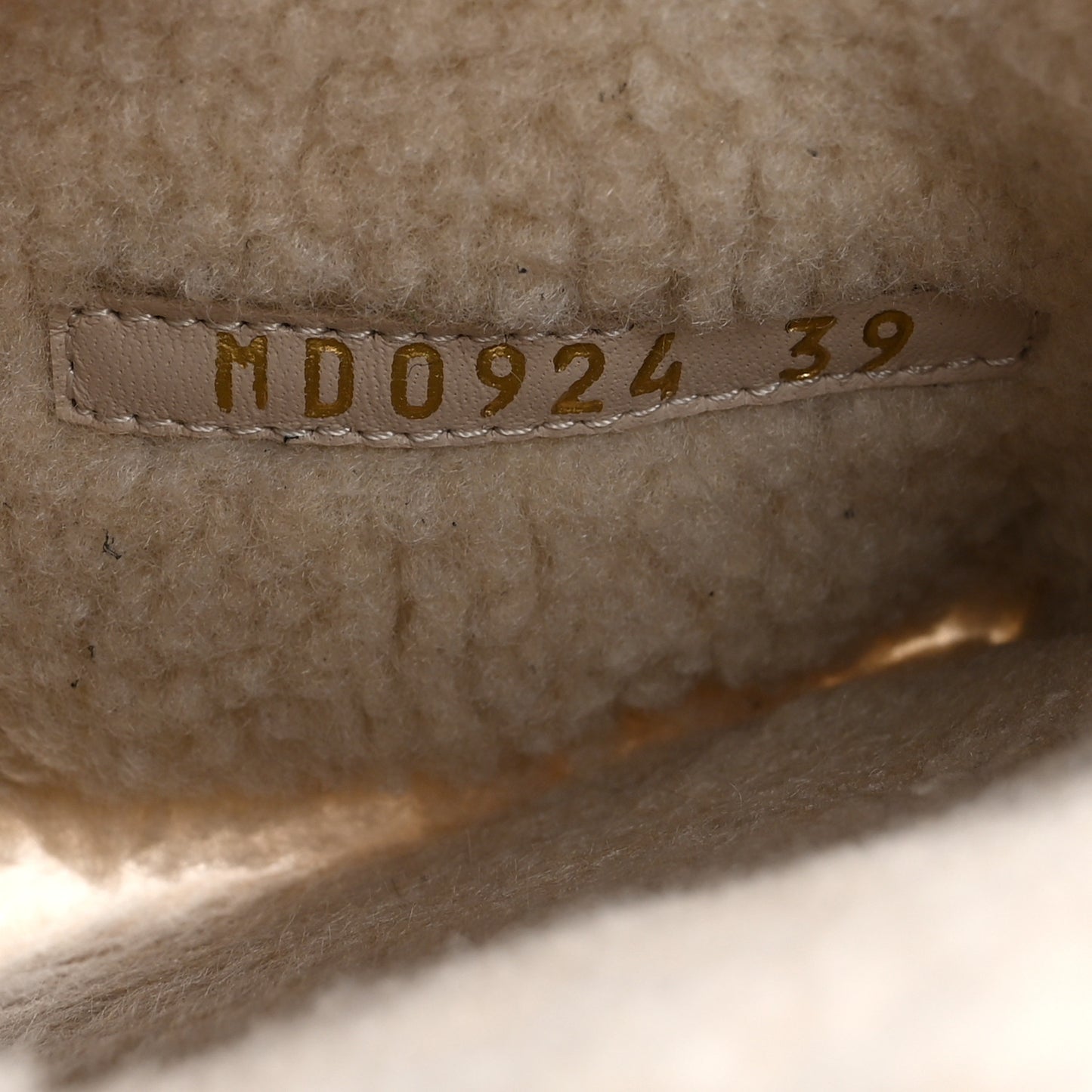 Suede Goatskin Shearling Embroidered Dway Slide Sandals 39 Cookie