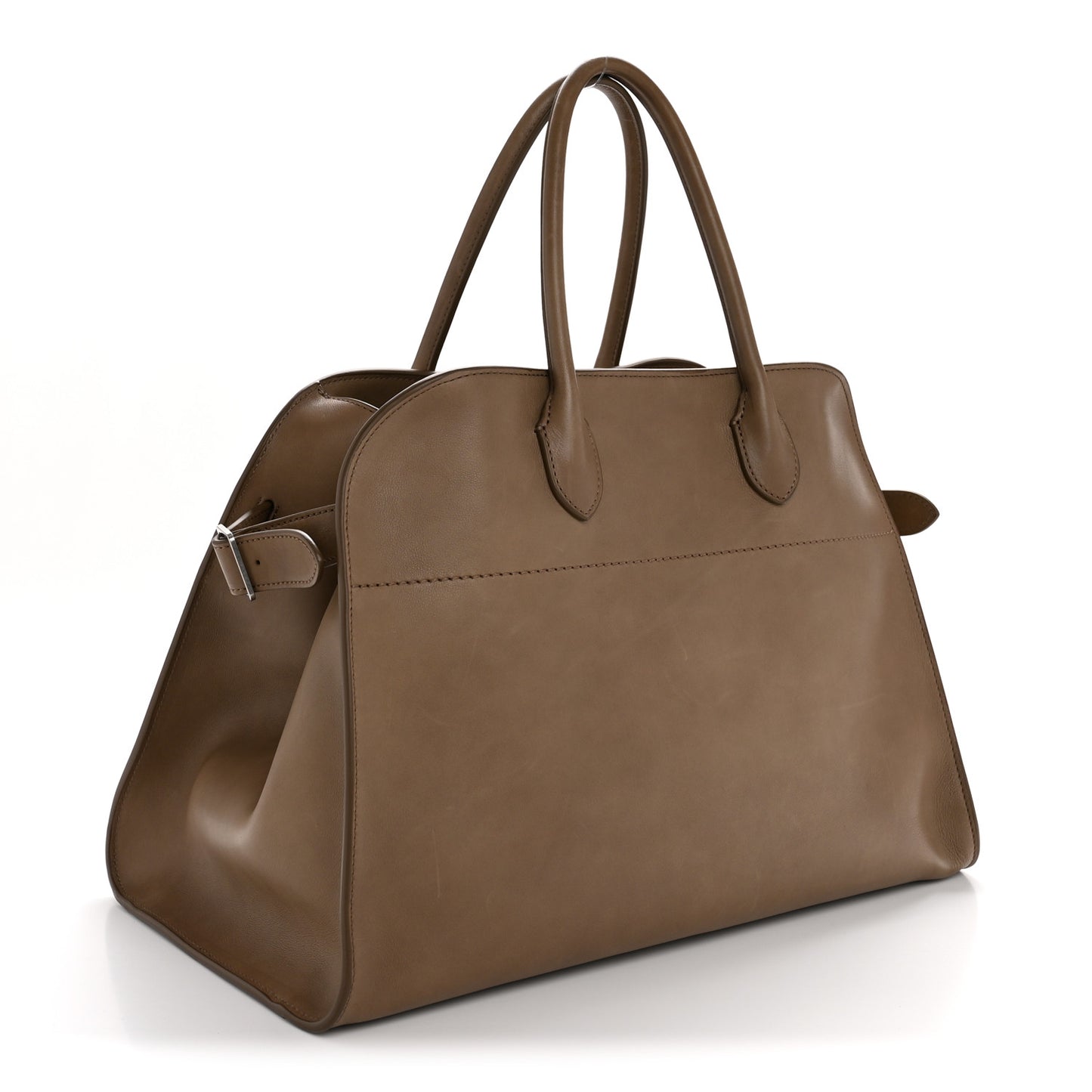 Polished Saddle Calfskin Soft Margaux 15 Mouse Grey