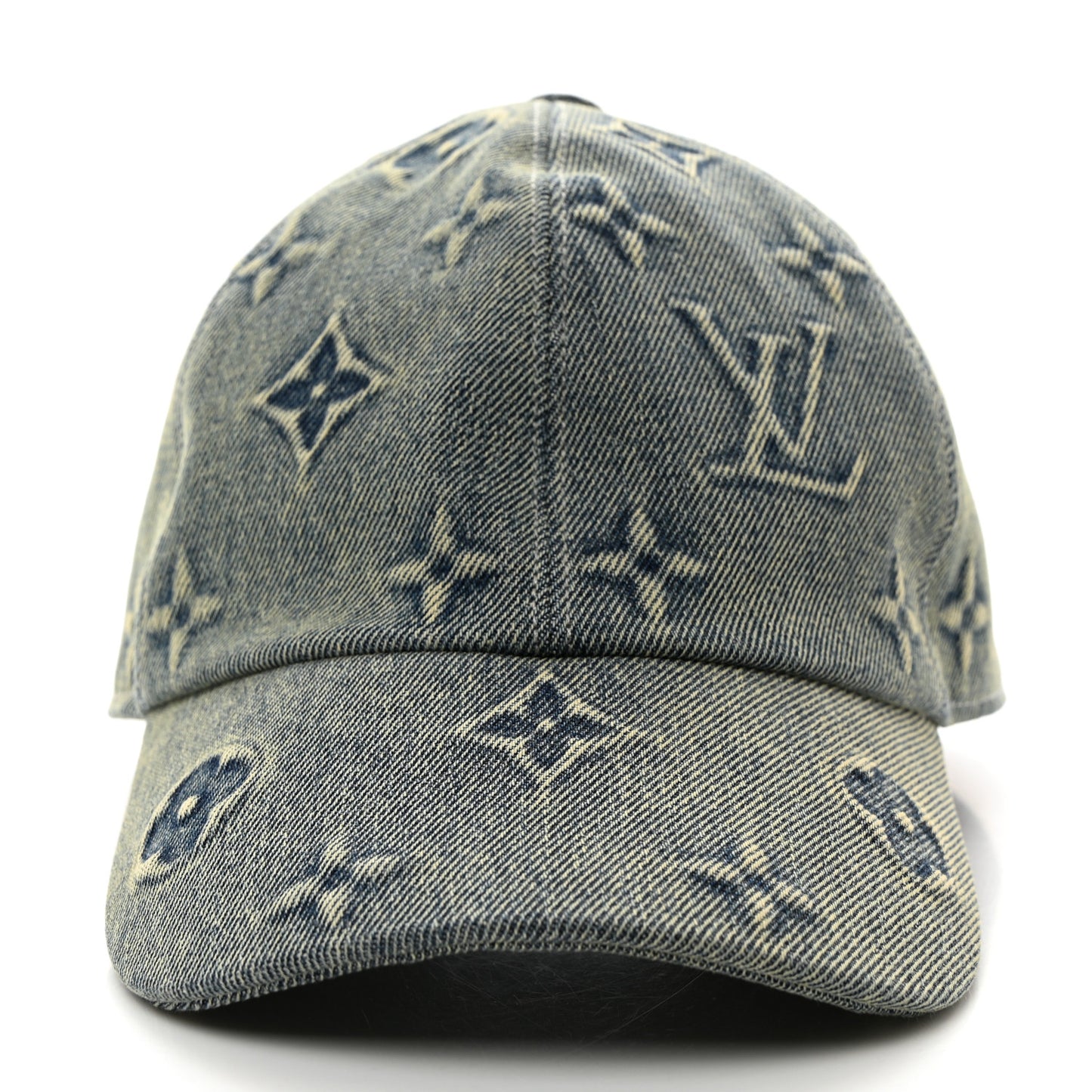 Monogram Washed Denim Cap L Blue