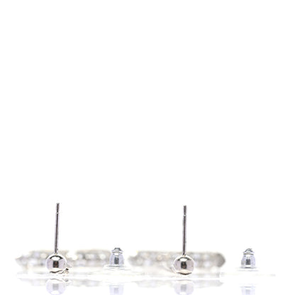 Chanel Baguette Crystal CC Drop Earrings Silver 3 of 4