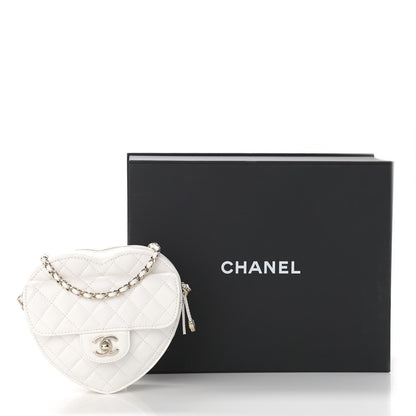 Chanel Lambskin Quilted CC In Love Heart Bag White 11 of 11