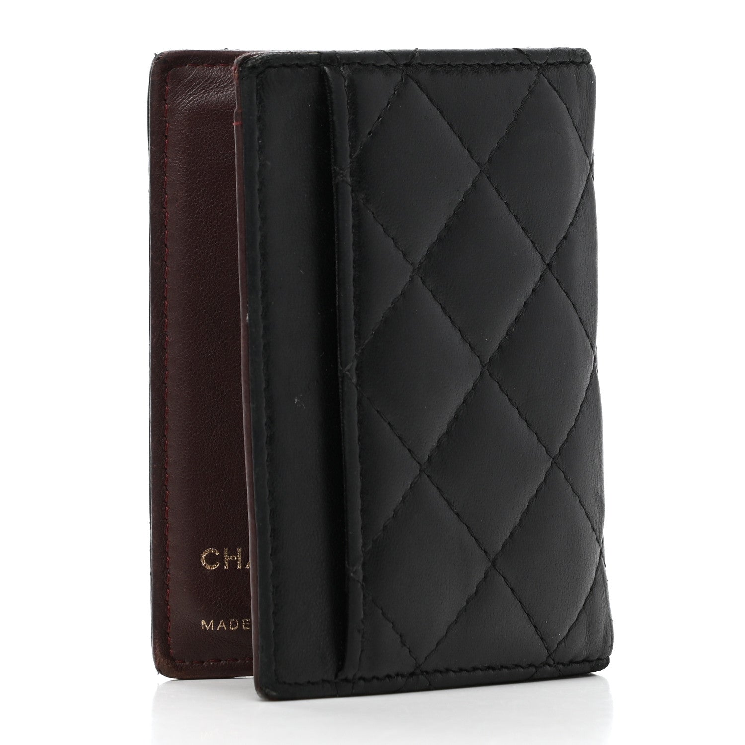 Chanel Lambskin Quilted Card Holder Wallet Black 3 of 8