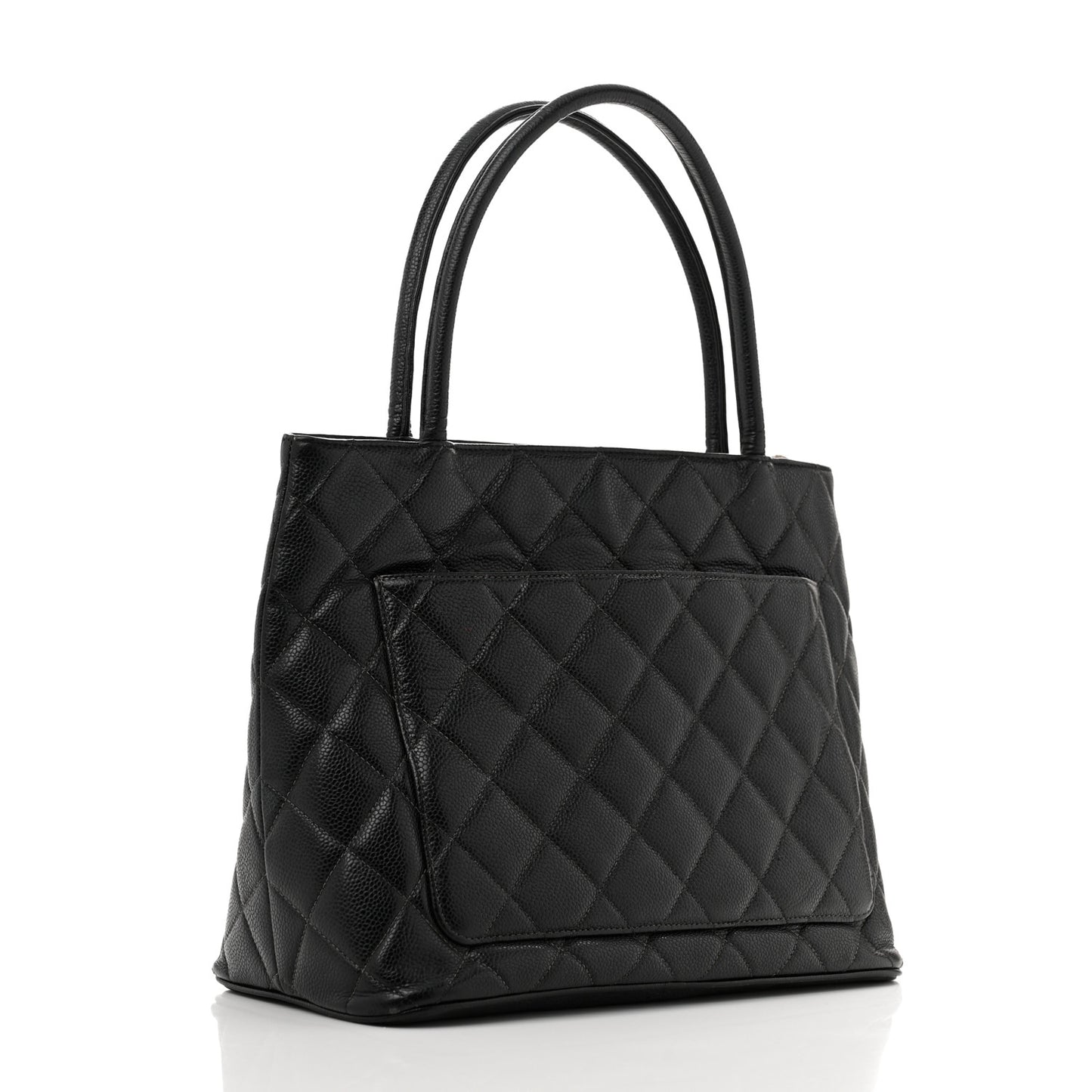Caviar Quilted Medallion Tote Black