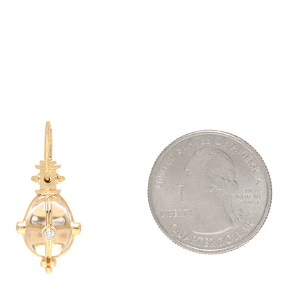 Temple St. Clair 18K Yellow Gold Diamond Rock Crystal XS Classic Amulet Pendant 2 of 3