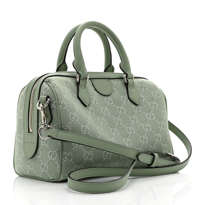 Gucci Summer Denim Calfskin GG Monogram Small Ophidia Top Handle Bag Pale Green 3 of 11