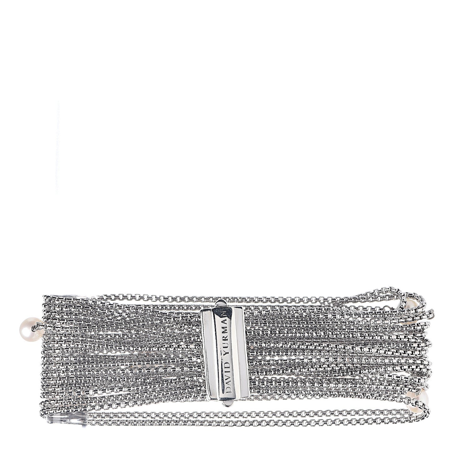 Sterling Silver Pearl Sixteen-Row Chain Bracelet