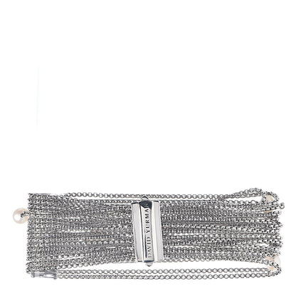 David Yurman Sterling Silver Pearl Sixteen-Row Chain Bracelet 3 of 4
