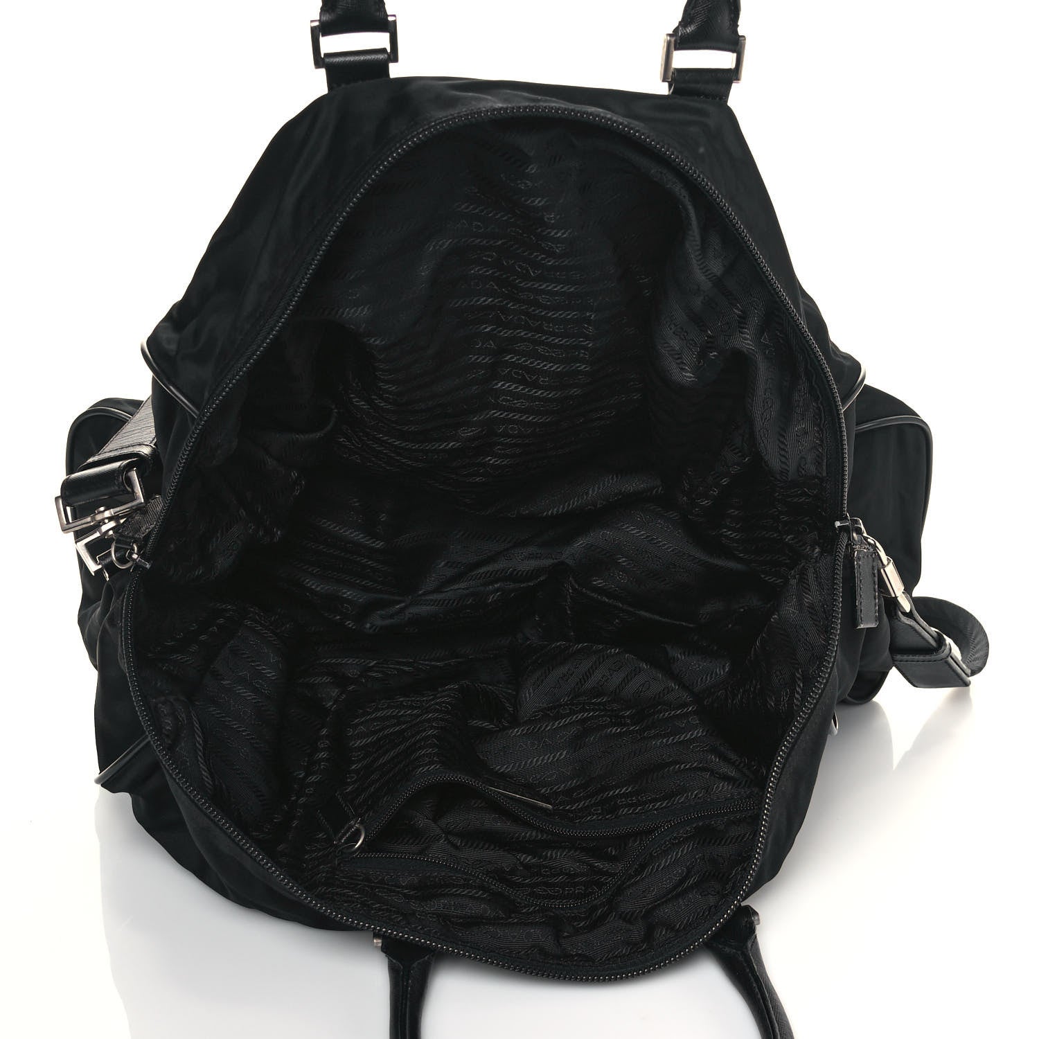 Prada Tessuto Nylon Saffiano Duffle Black 5 of 15