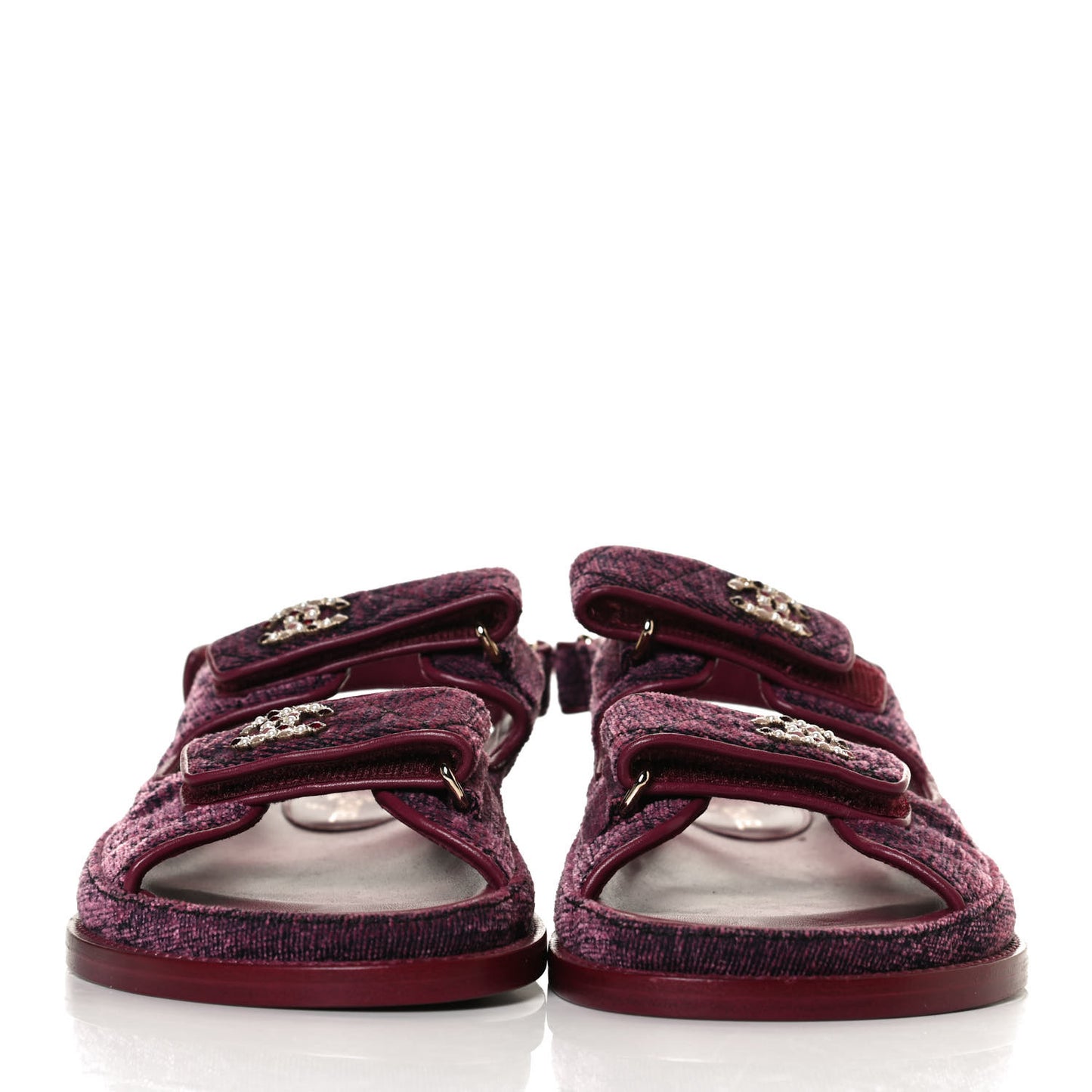 Velvet Velcro Dad Sandals 37.5 Pink