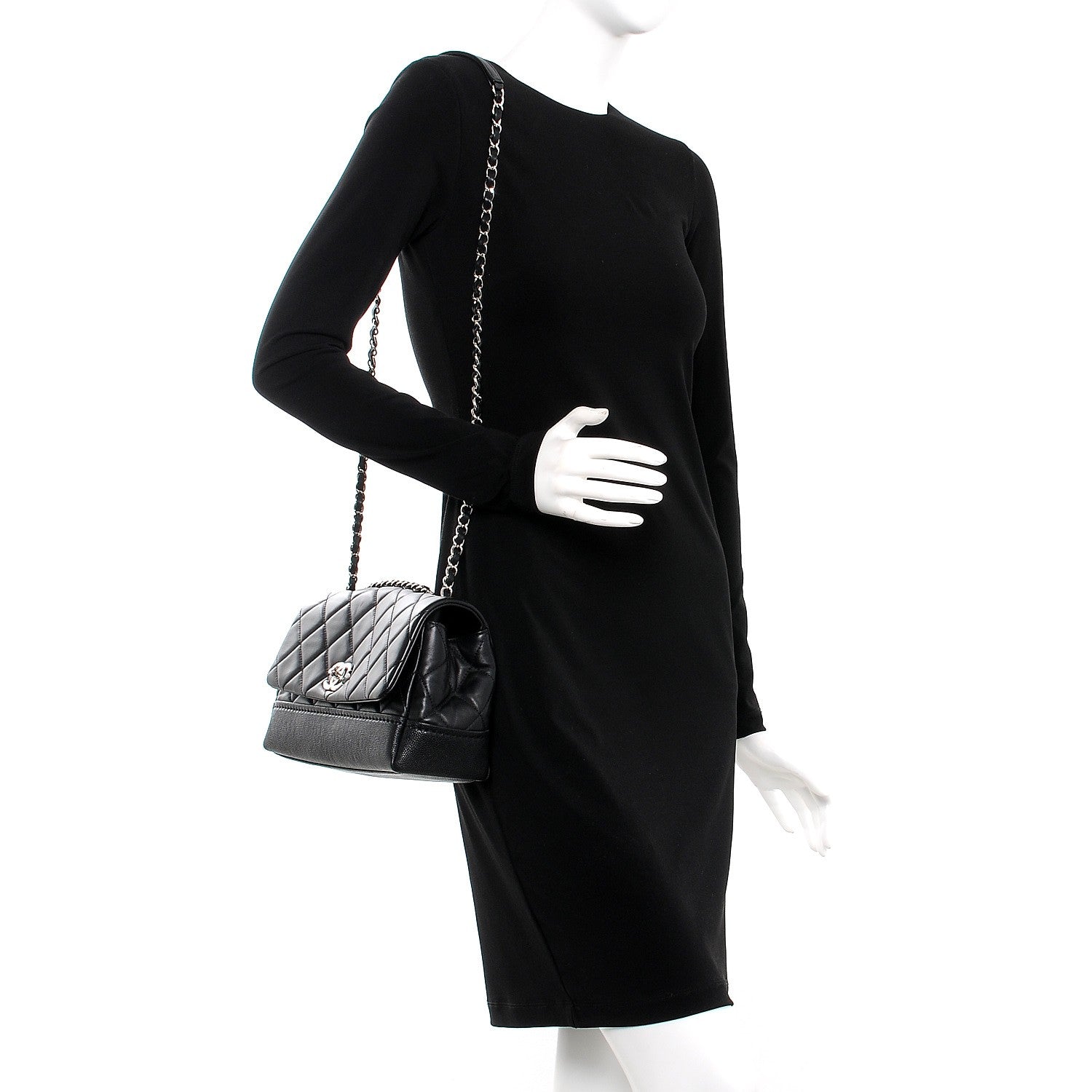 Chanel Caviar Lambskin Quilted Bi Coco Flap Black 2 of 8