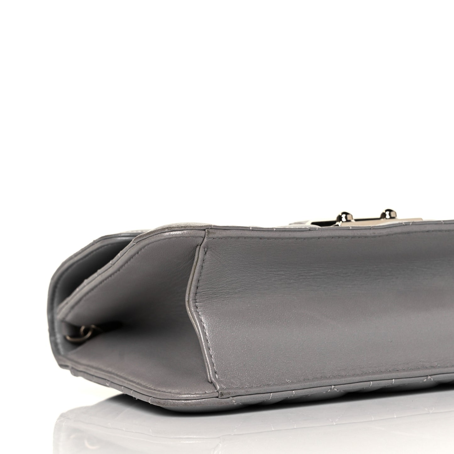 Pearly Lambskin Cannage Miss Dior Promenade Pouch Grey