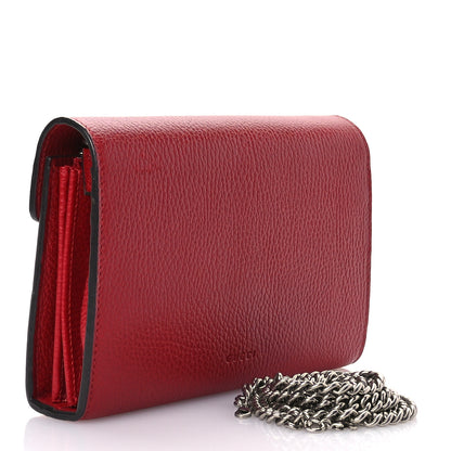 Gucci Calfskin Mini Dionysus Chain Wallet Hibiscus Red 3 of 12