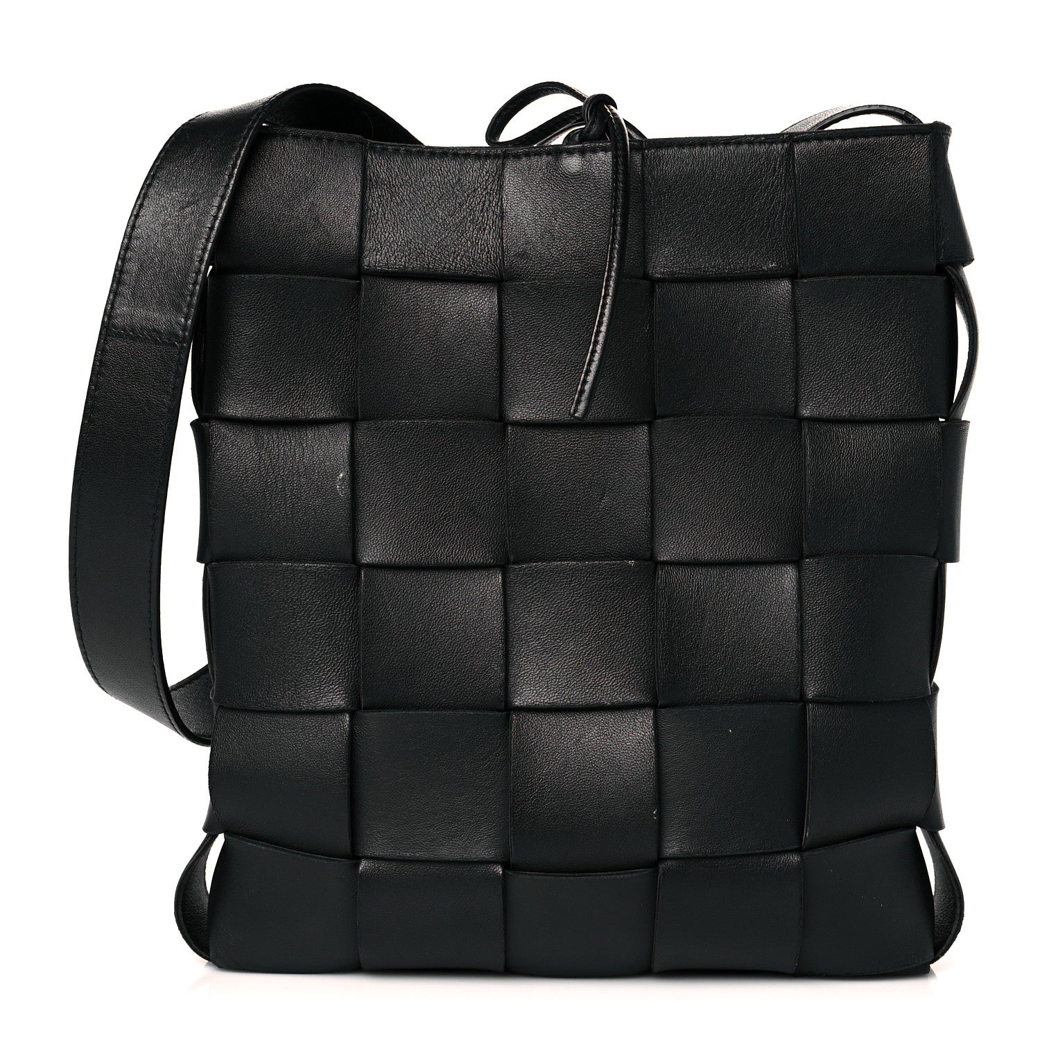 Bottega Veneta Lambskin Maxi Intrecciato Cassette Messenger Black 1 of 15