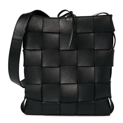 Bottega Veneta Lambskin Maxi Intrecciato Cassette Messenger Black 1 of 15