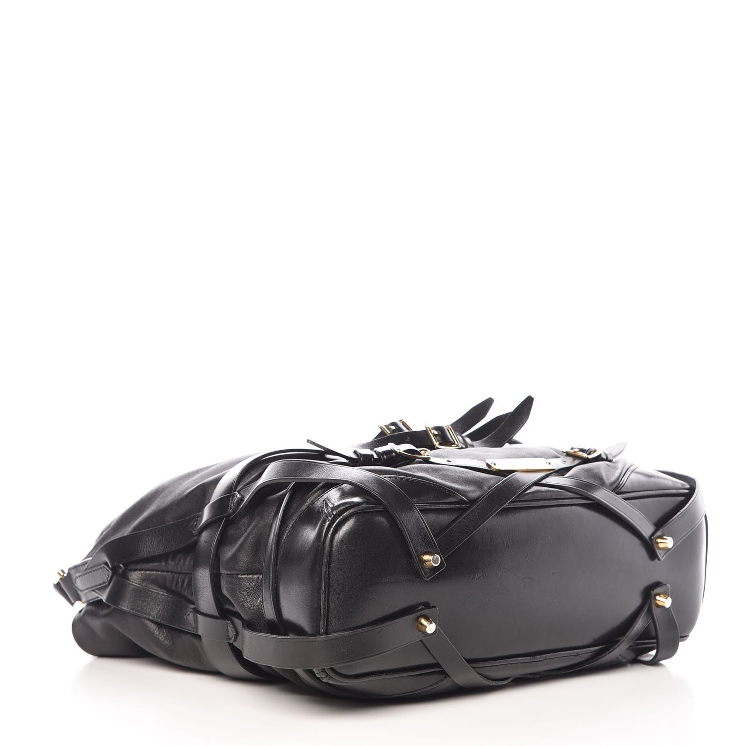 Burberry Soft Lambskin Bridle Calfskin Medium Gosford Hobo Black 4 of 16