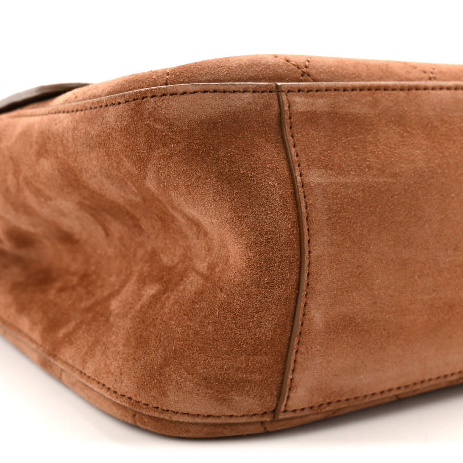 Chanel Suede Calfskin Small Souplissimo Maxi Flap Camel 9 of 10