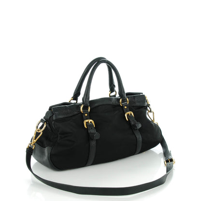 Prada Nylon Vitello Daino Shopping Satchel Black 3 of 7