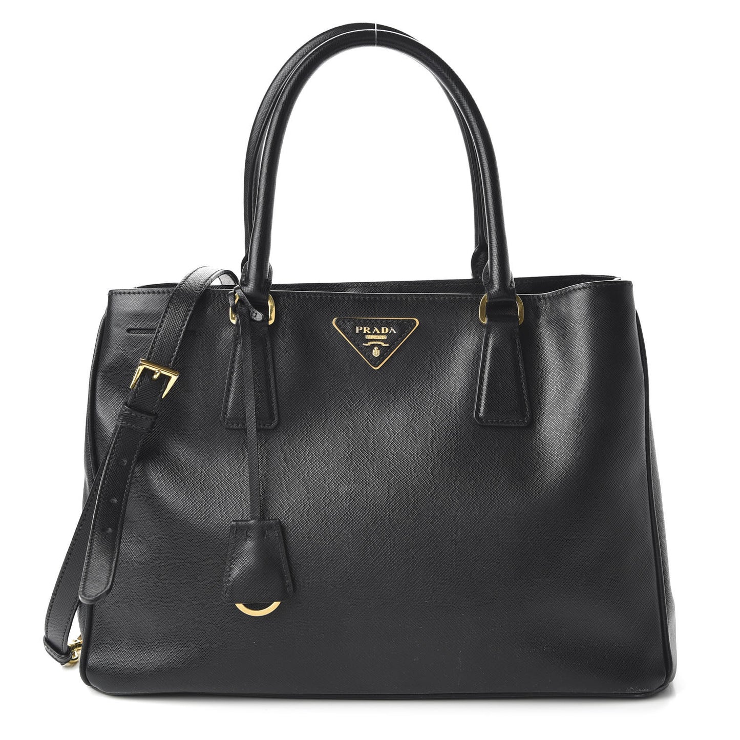 Saffiano Lux Medium Tote Black