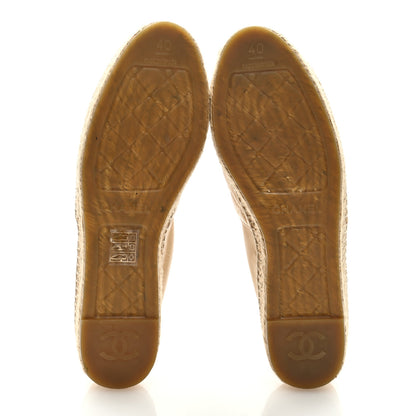 Chanel Lambskin Quilted CC Espadrilles 40 Beige 5 of 9