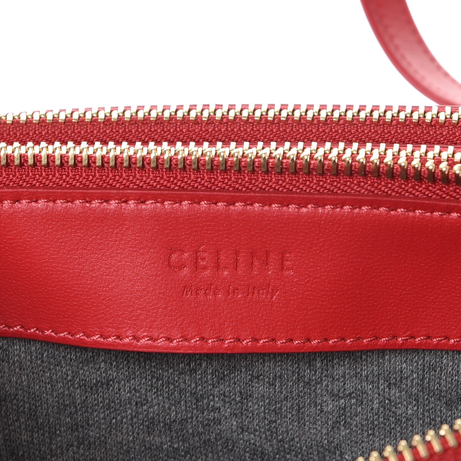 Celine Lambskin Small Trio Crossbody Bag Red 8 of 9