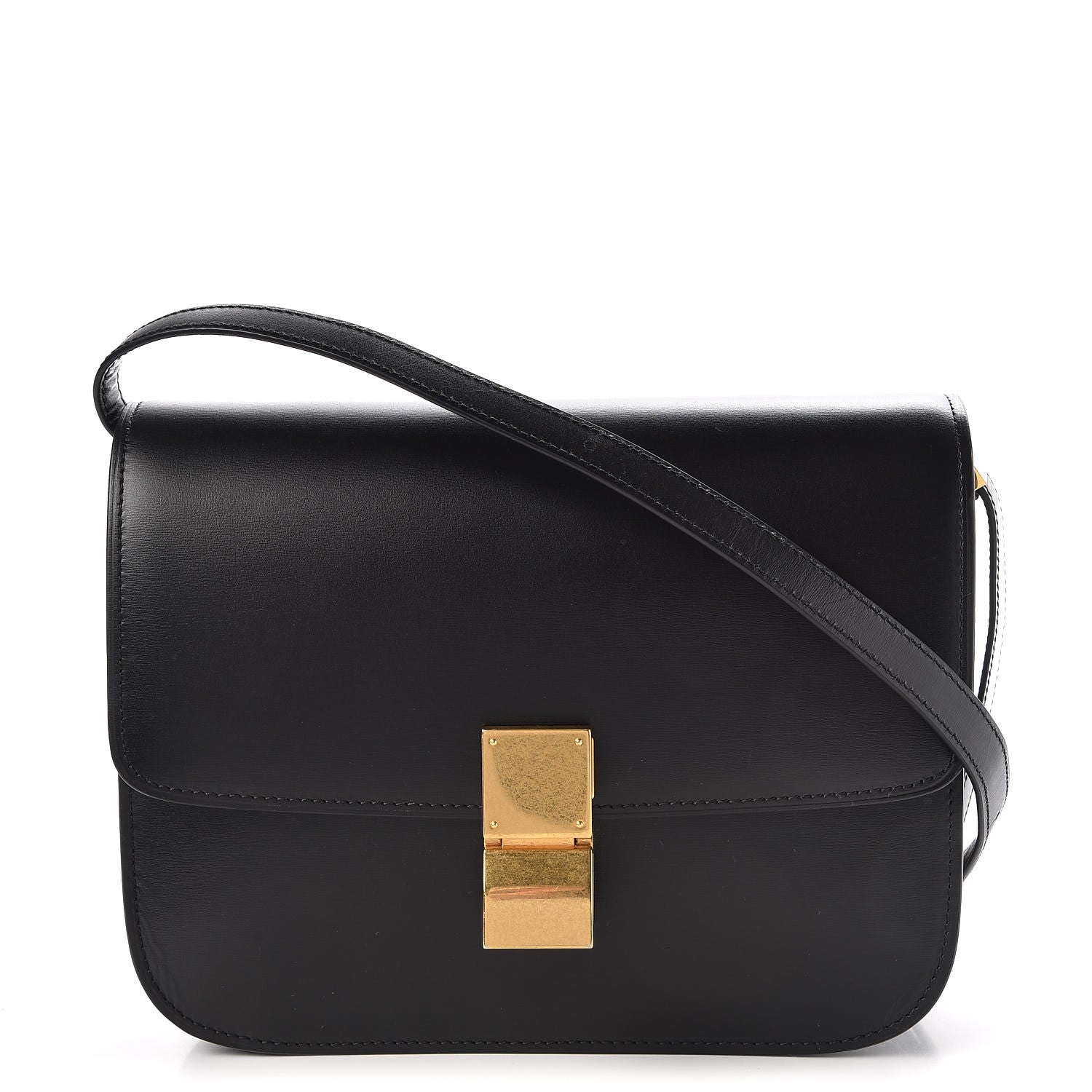 Celine Box Calfskin Medium Classic Box Flap Bag Black 1 of 8