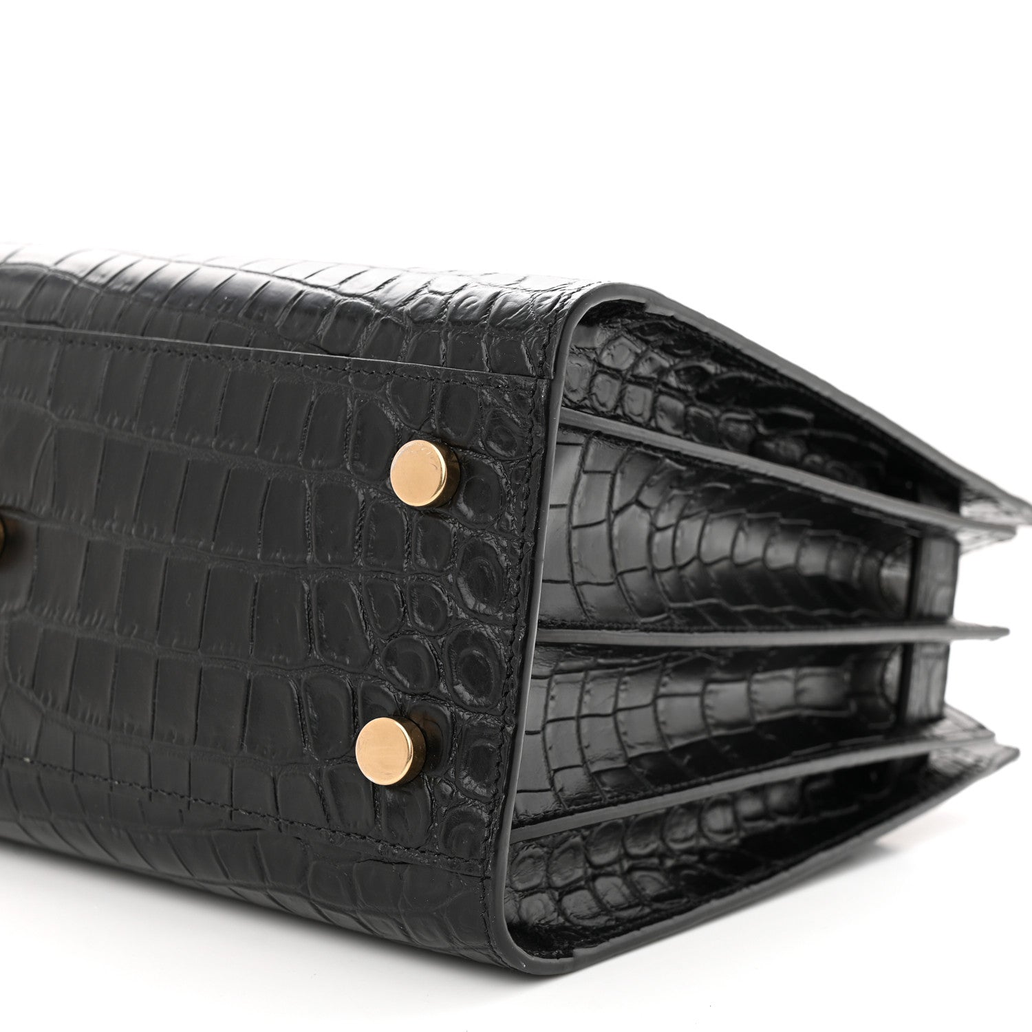 Saint Laurent Calfskin Crocodile Embossed Baby Sac De Jour Black 10 of 10