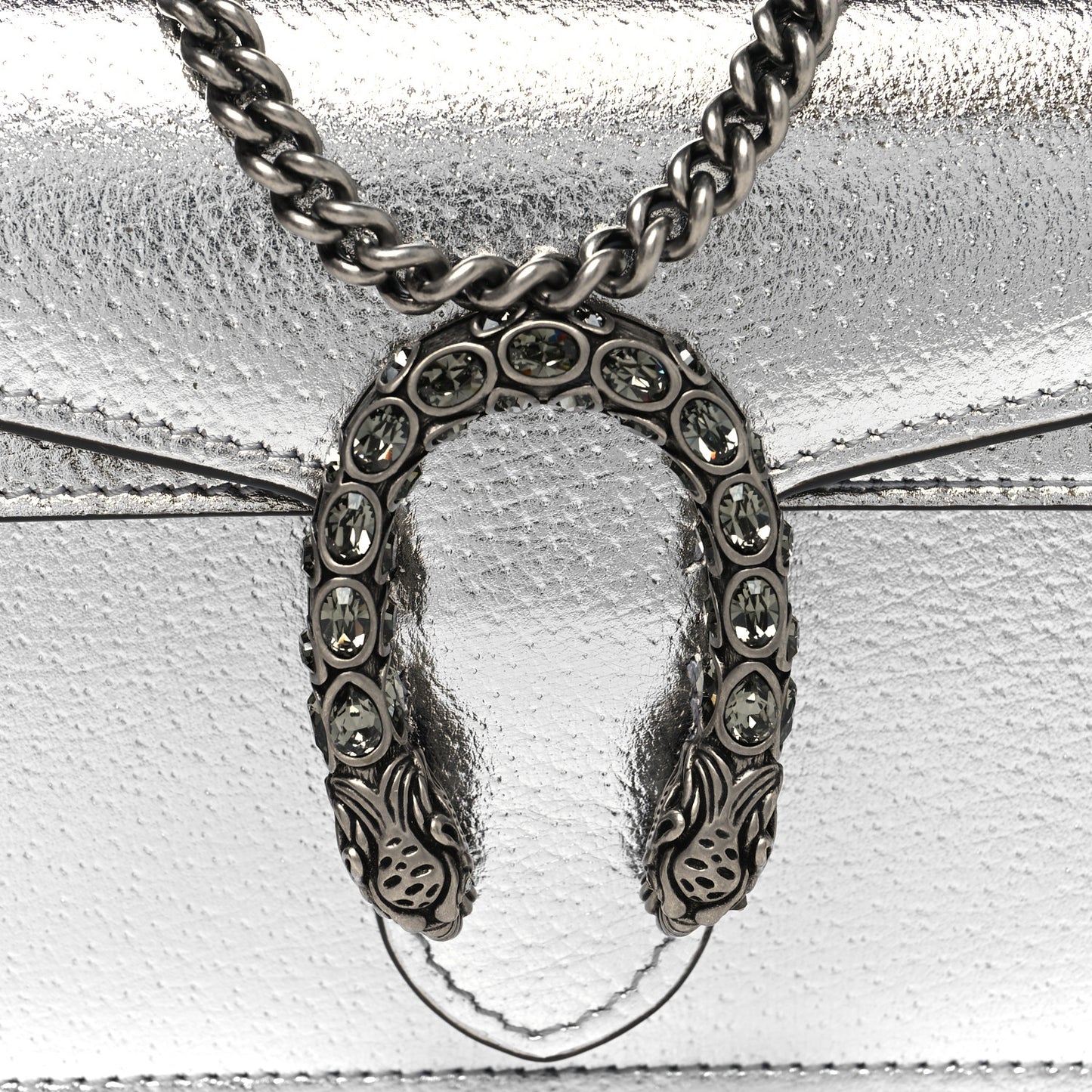 Metallic Calfskin Super Mini Dionysus Shoulder Bag Silver