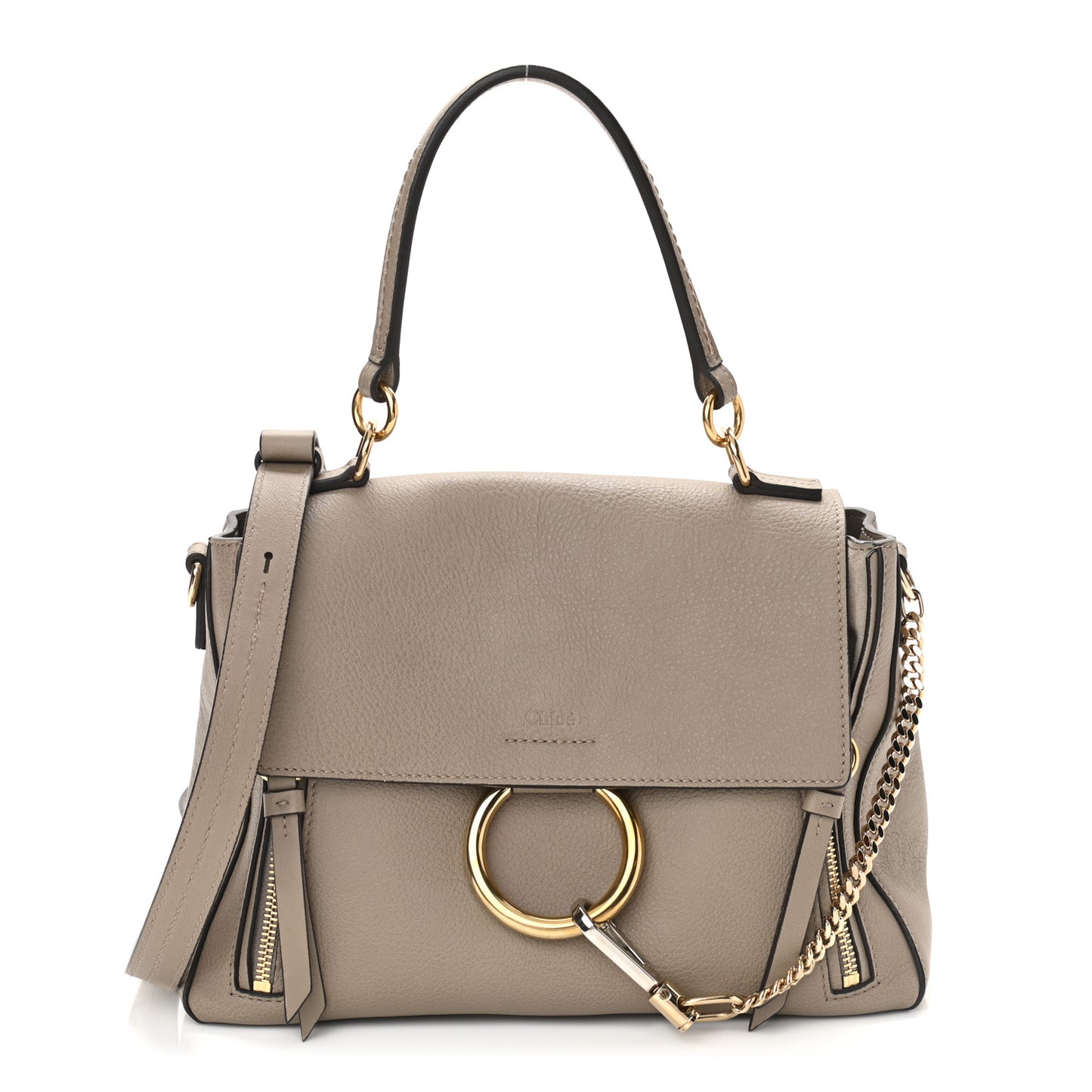 Calfskin Medium Faye Day Shoulder Bag Motty Grey